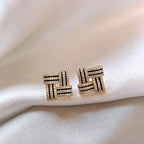 Women's Geometric Cubic Zirconia Stud Earrings