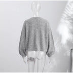 Women's Cardigan Knit Open-Stitch Button O-Neck Loose Full-Sleeve Casual Autumn Winter Sweater