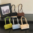Women's Shoulder Bag Vintage Small PU Leather Zipper Underarm Tote Bag with Phone Pocket