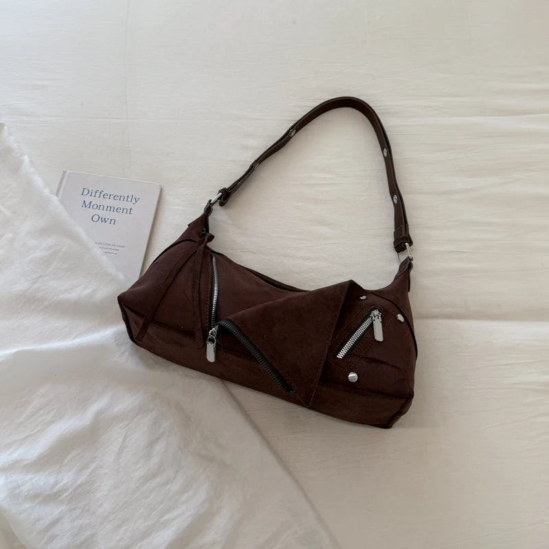 Women's Soft Faux Leather Crossbody Bag with Zipper Closure