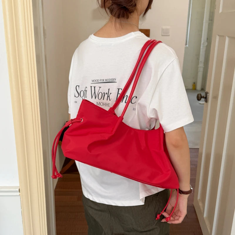 Women's Large Capacity Tote Bag – Hasp Closure, Shoulder Strap, 38×18×10 cm