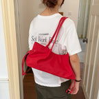 Women's Large Capacity Tote Bag – Hasp Closure, Shoulder Strap, 38×18×10 cm