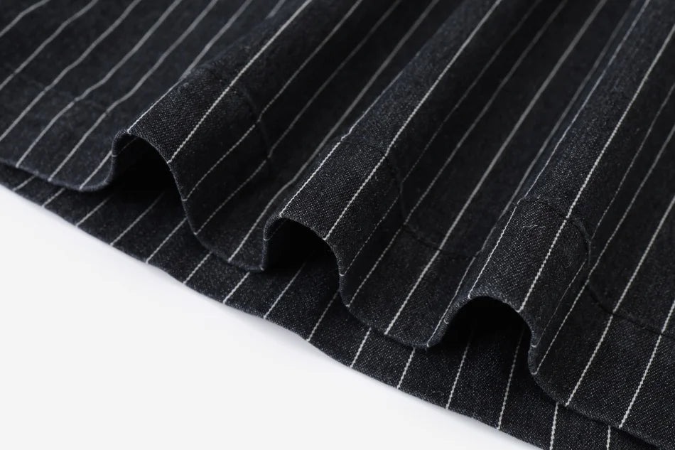 Conjuntos de Sudores para Irmãos Chalet - Conjunto Infantil Pinstripe Preto Envelhecido