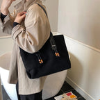 Women's Soft Faux Leather Tote Shoulder Bag with Zipper Closure
