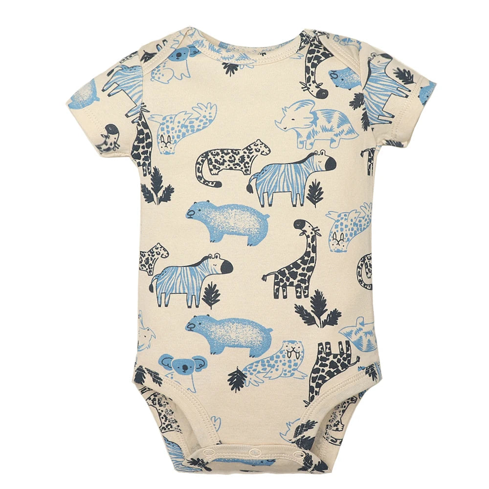 Baby Cotton Short-Sleeve Bodysuits, 5-Pack, 6–24 Months