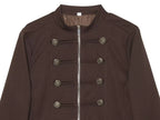 Casaco Feminino Estilo Militar com Fecho e Detalhes de Botões