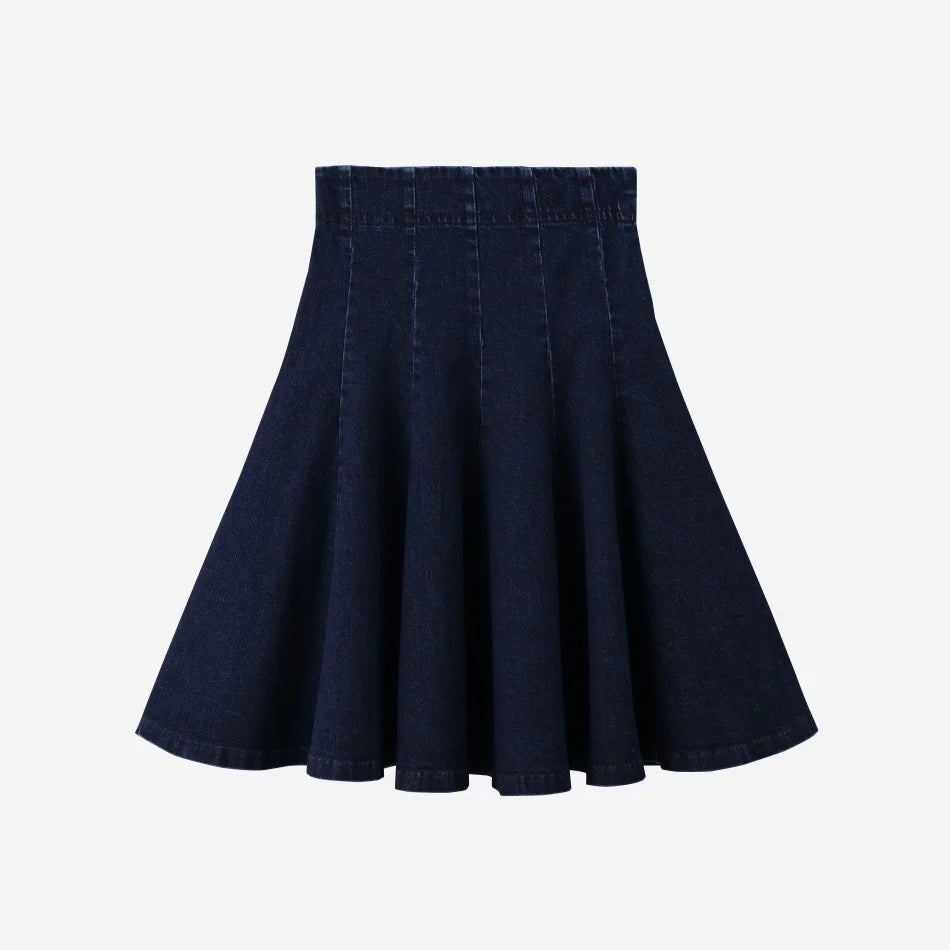 Vestido Varsity de Denim Azul Marinho para Crianças com Bordado