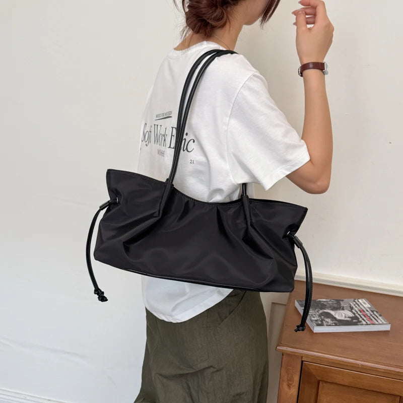 Women's Large Capacity Tote Bag – Hasp Closure, Shoulder Strap, 38×18×10 cm