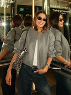 Women’s Cropped Sports Jacket Zip-Up Long Sleeve