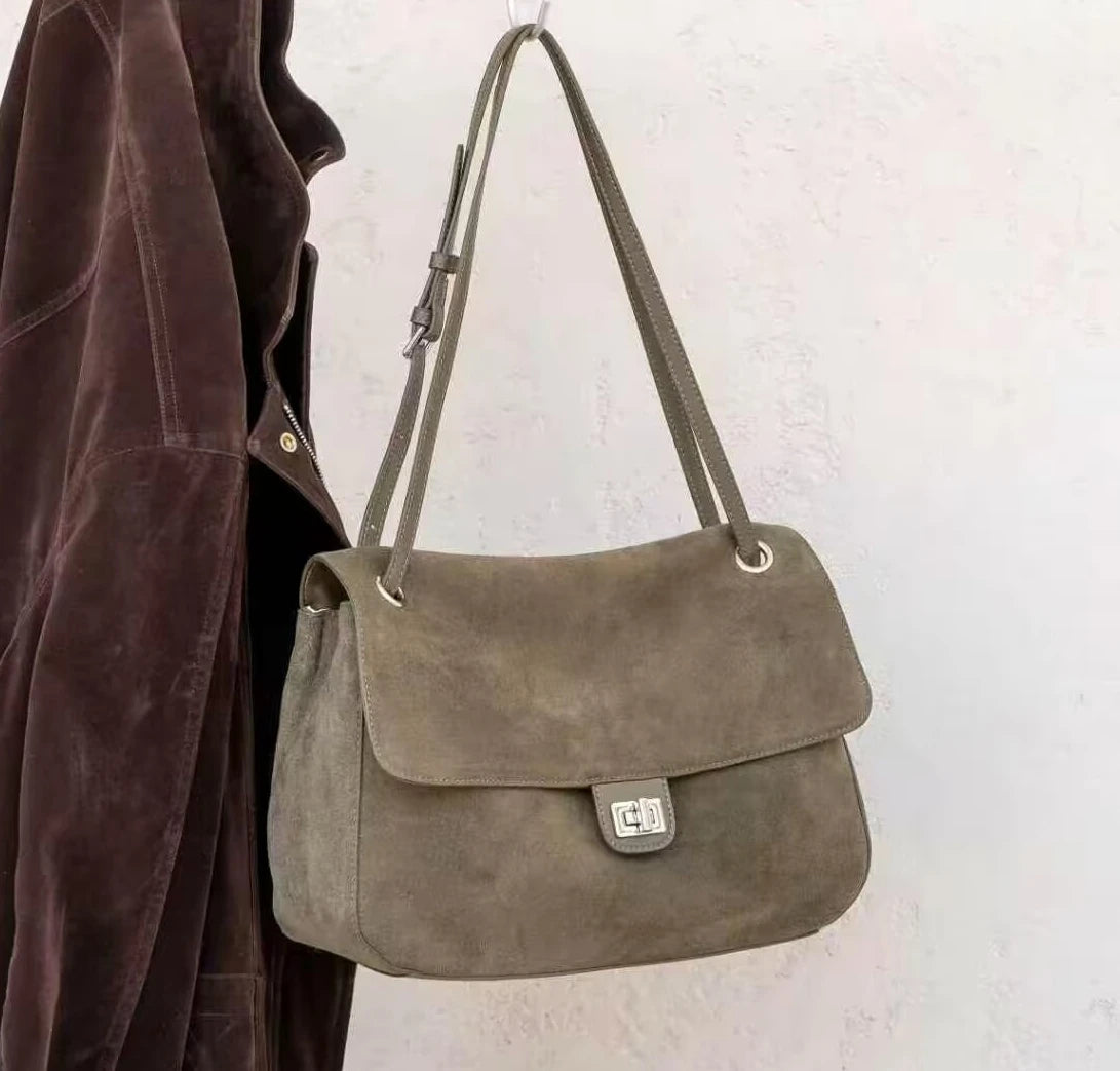 Women's Genuine Leather Large Capacity Tote Bag – Vintage Cowhide Shoulder & Crossbody