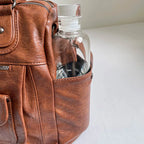 Women's Vintage PU Leather Tote Bag - Top Handle, Large Capacity, Crossbody