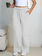 Women's Wide Leg Sweatpants Loose Streetwear Baggy Oversize Gray Sports Pants Drawstring Casual Joggers Trousers