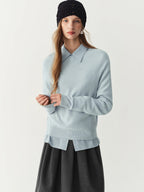 Women's Sweater 100% Wool Crew-Neck Pullover Regular Fit Full-Sleeve Soft Warm Knit Casual Office Winter