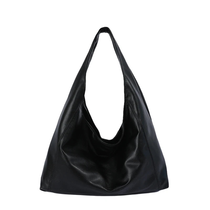 Women's Soft PU Leather Hobo Tote Bag – Hasp Closure, Water-Resistant, 37×25×11 cm