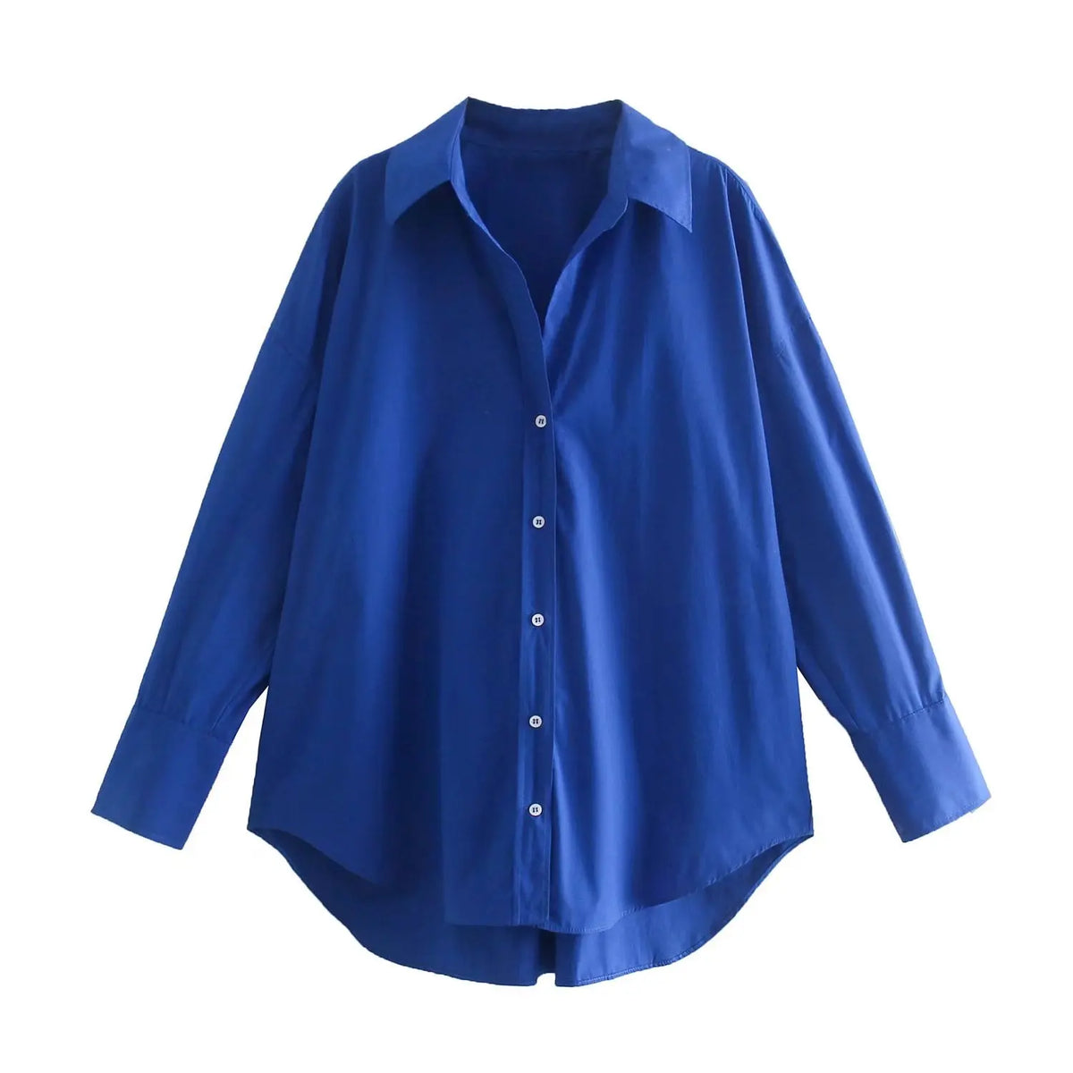 Camicia Oversize Donna con Bottoni - Top Casual Estivo a Maniche Lunghe