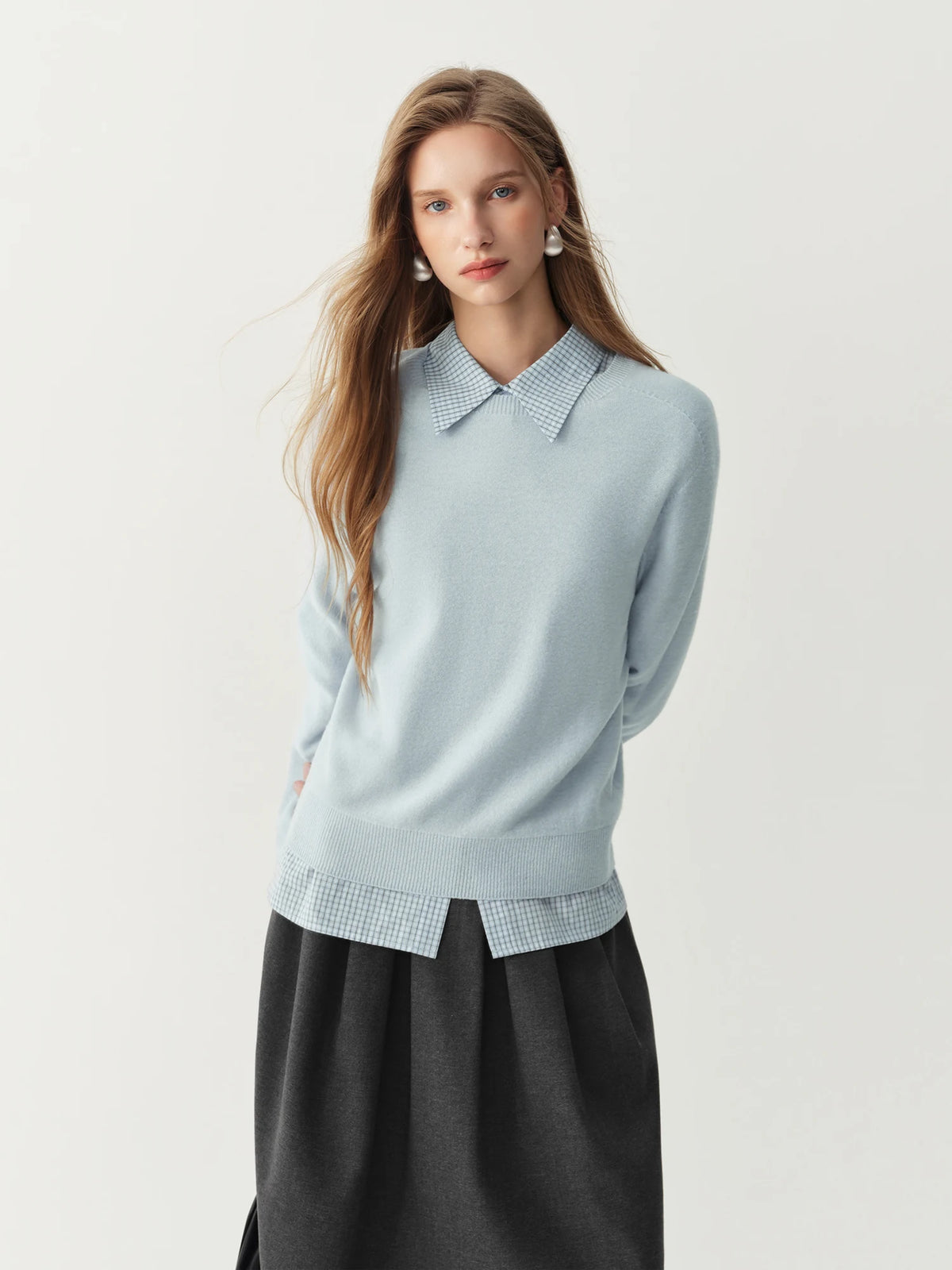 Women's Sweater 100% Wool Crew-Neck Pullover Regular Fit Full-Sleeve Soft Warm Knit Casual Office Winter