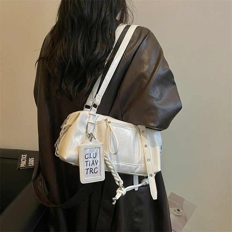 Women's PU Leather Underarm Shoulder Bag – Zipper, Adjustable Strap