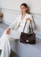 Women's Genuine Leather Large Capacity Tote Bag – Vintage Cowhide Shoulder & Crossbody