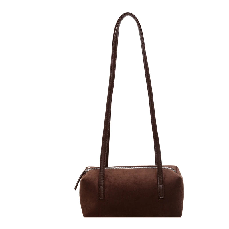 Women's Shoulder Bag Vintage Small PU Leather Zipper Underarm Tote Bag with Phone Pocket