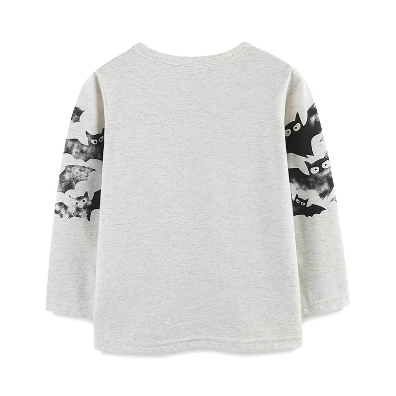 Boys' T-Shirt Cotton Cartoon Halloween Print Short-Sleeve O-Neck Kids Top 3Pcs