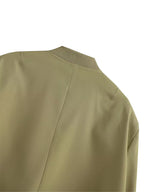 Women Fashion Solid Bomber Jackets Coat With Pockets V-Neck Single Breasted Long Sleeves