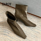 Women's Minimalist Square-Toe Slip-On Ankle Boots