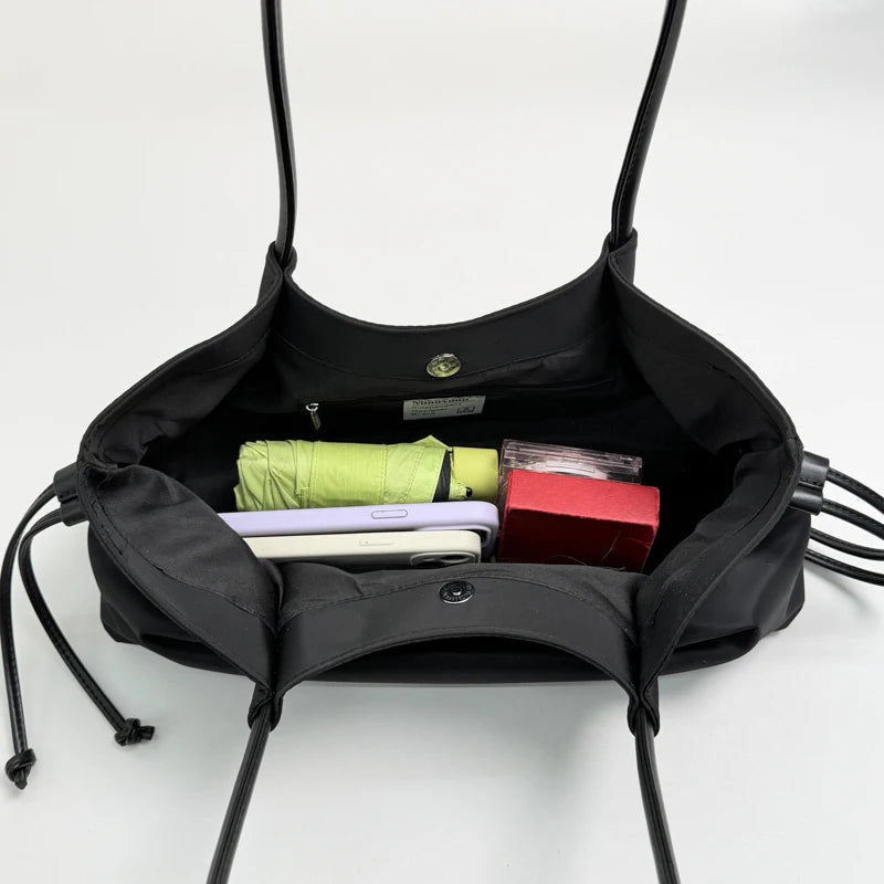 Women's Large Capacity Tote Bag – Hasp Closure, Shoulder Strap, 38×18×10 cm