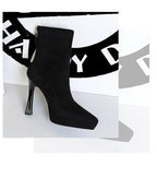 Women’s Suede Ankle Boots – Pointed Toe Platform Stiletto
