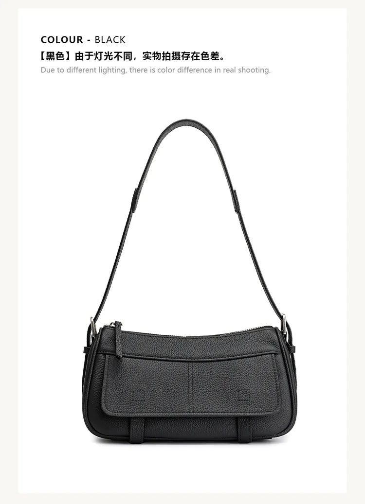 Women's Vintage Genuine Leather Crossbody Bag – Soft Cowhide Bowling Shoulder Bag