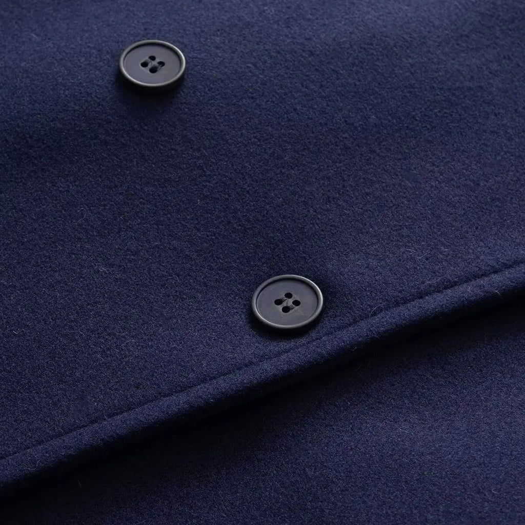 Women's High-Neck Double-Breasted Jacket with Pockets