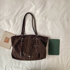 Vintage Leopard Tote Shoulder Bag – Large Capacity Handbag