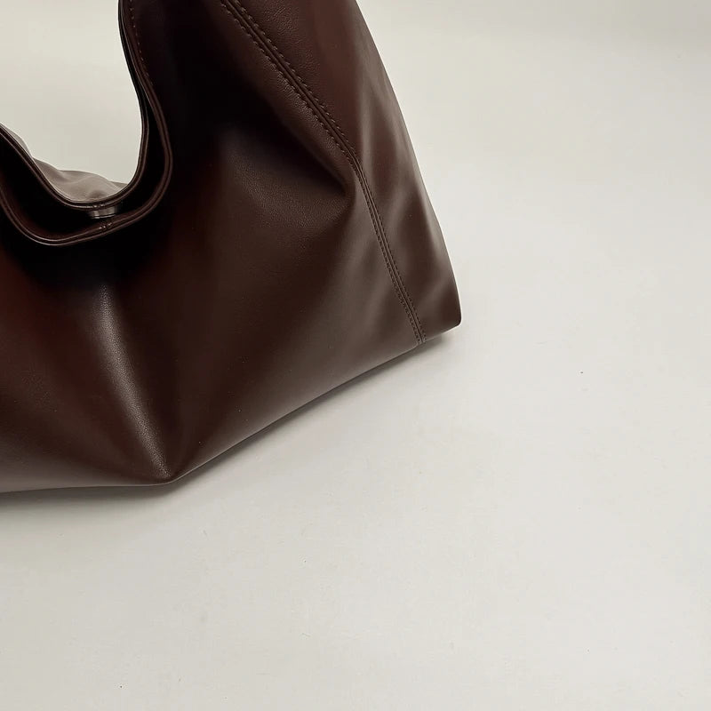 Women's Soft PU Leather Hobo Tote Bag – Hasp Closure, Water-Resistant, 37×25×11 cm