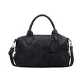 Women's Boston-Style PU Leather Shoulder Bag with Zipper