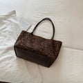 Women's Leopard Print Faux Leather Tote Shoulder Bag