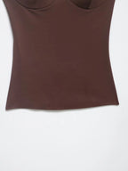 Women's Top Solid Backless Corset V-Neck Thin-Strap Cami Tank Top
