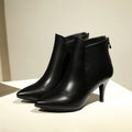 Arden Furtado Women's Genuine Leather Ankle Boots – Pointed Toe Chunky Heels