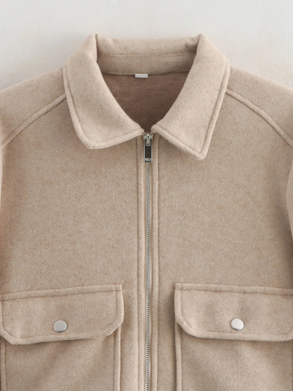Women's Zipper Jacket Coat Winter Long Sleeve Pocket Outerwear Coat Short Street Elegant
