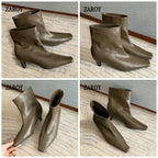 Women's Minimalist Square-Toe Slip-On Ankle Boots