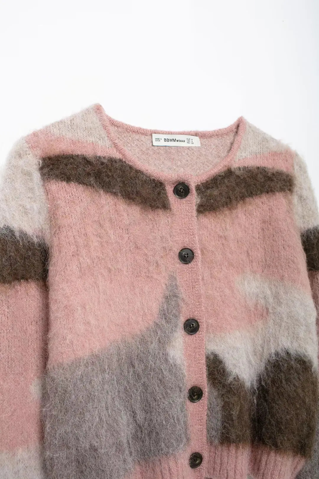 Women's Cardigan Vintage Print Knit O-Neck Full-Sleeve Single-Breasted A-Line Sweater