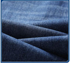 Men's Soft Stretch Straight Jeans Business Casual Slim Fit Wash Denim Pants Korean Fashion Blue Gray Male Brand Trousers