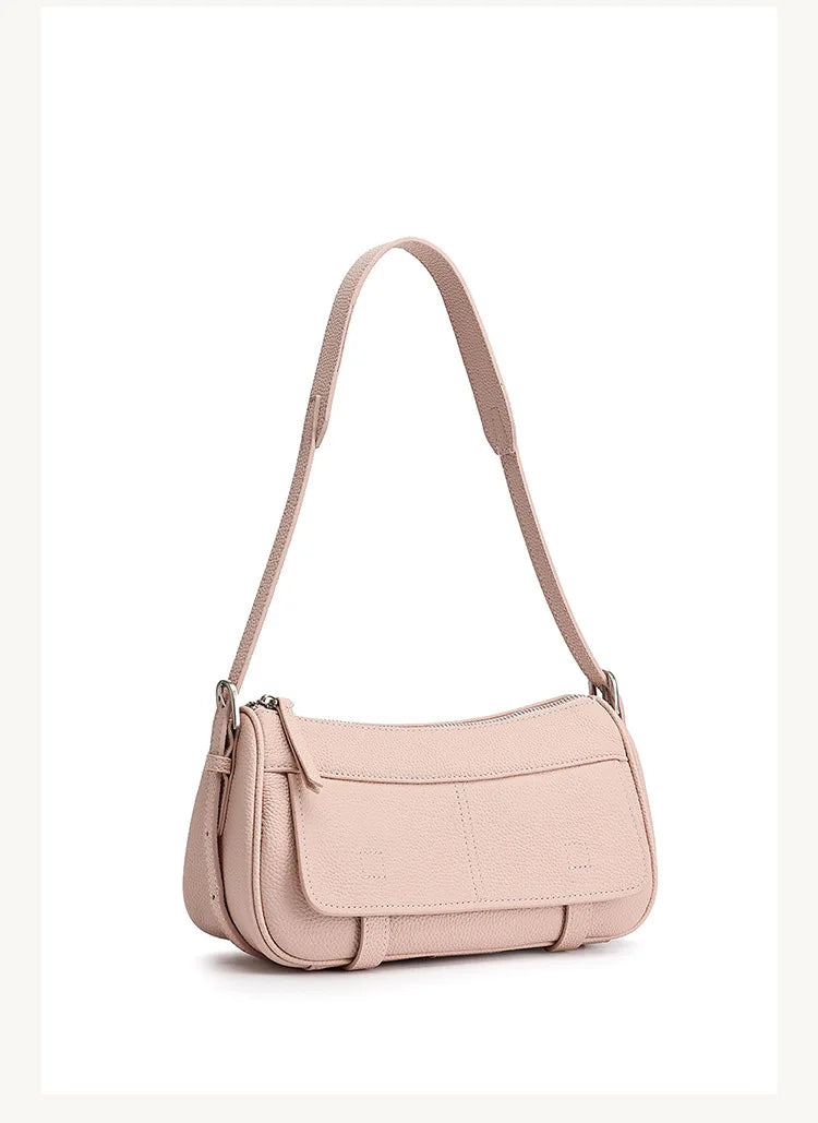 Women's Vintage Genuine Leather Crossbody Bag – Soft Cowhide Bowling Shoulder Bag