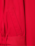 Women Trendy Red Turtleneck Jacket High Street 2026 Spring Fashion Elegant Belt Short Coat Female Chic Outwear
