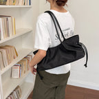 Women's Large Capacity Tote Bag – Hasp Closure, Shoulder Strap, 38×18×10 cm