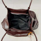 Styleinger Women's Tote Bag Vintage Large-Capacity Soft Hobo PU Leather Zipper Shoulder Bag with Phone Pocket & Charm