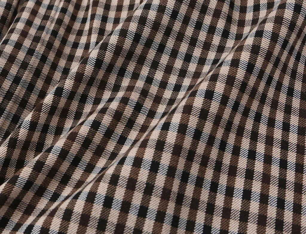 Women's Plaid Trench Coat Single-Button Casual Fashion Autumn Outwear
