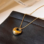 Women's Gold-Tone Circle Pendant Long Necklace