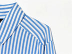 Women's Shirt 2026 Fashion Bow-tie Striped Top Long Sleeve Elegance Chic Daily