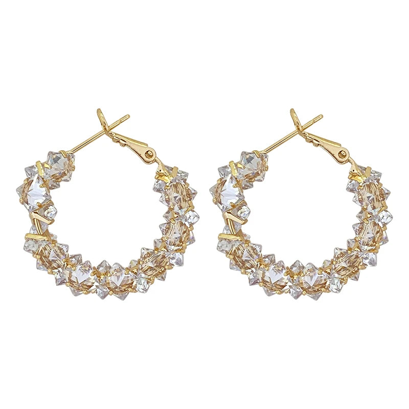 Women's Gold-Tone Cubic Zirconia Hoop Earrings