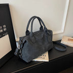 Women's Boston-Style PU Leather Shoulder Bag with Zipper