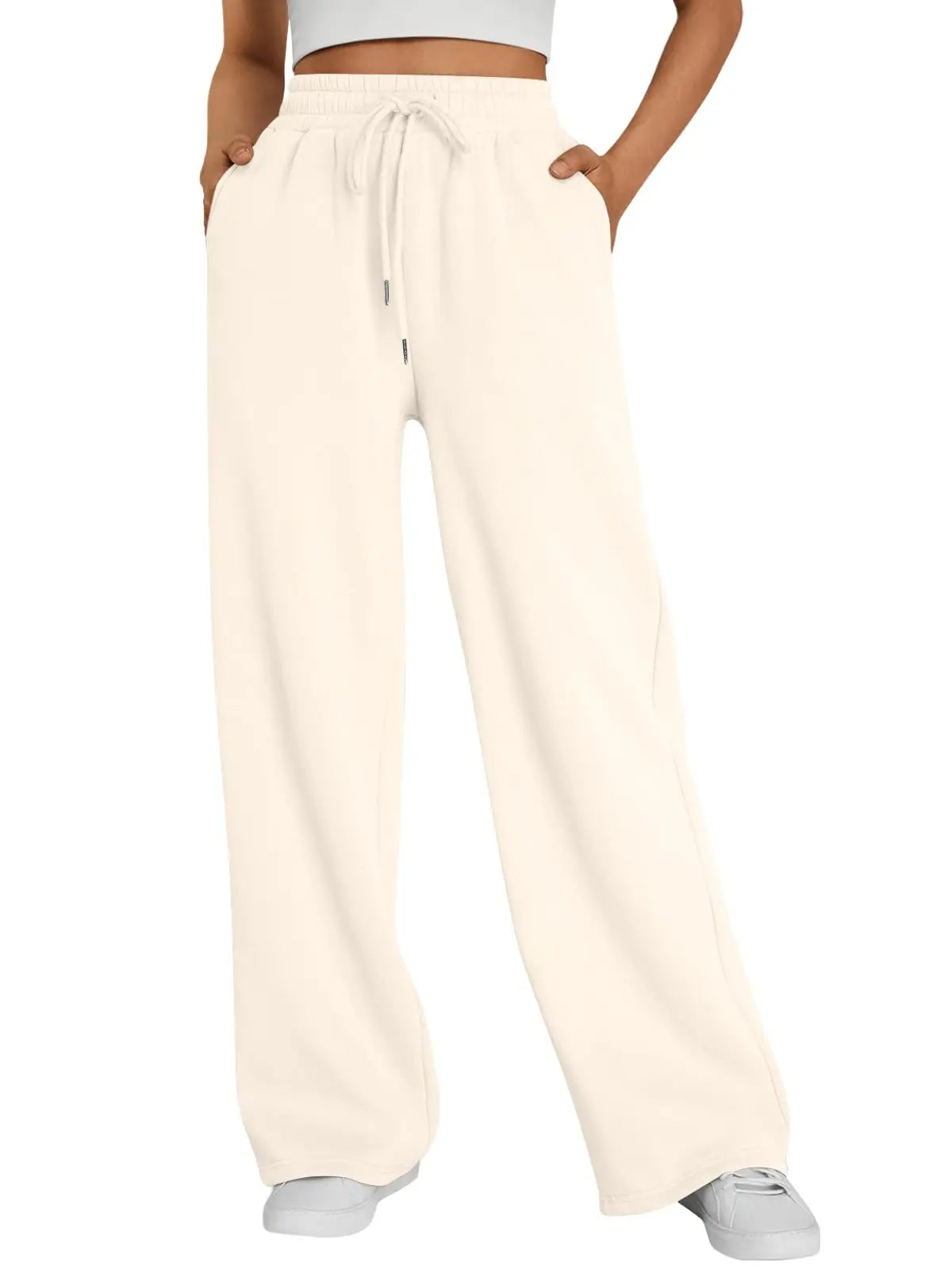 Women's Wide Leg Sweatpants Loose Streetwear Baggy Oversize Gray Sports Pants Drawstring Casual Joggers Trousers